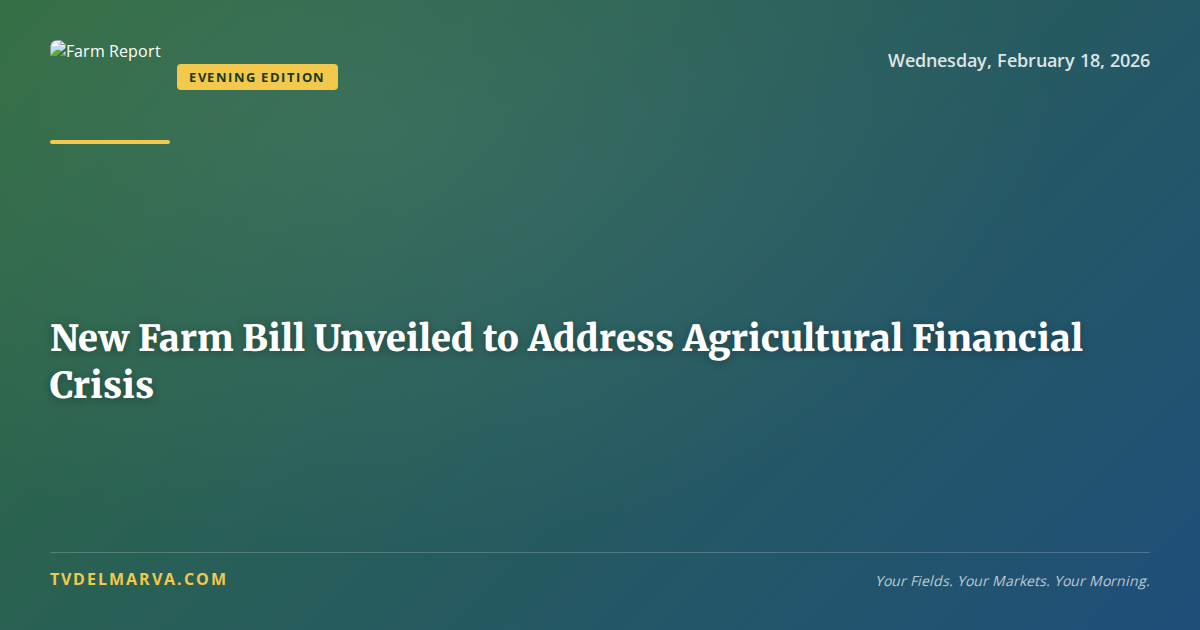 New Farm Bill Unveiled to Address Agricultural Financial Crisis