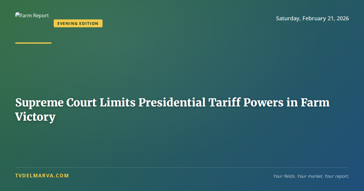 Supreme Court Limits Presidential Tariff Powers in Farm Victory