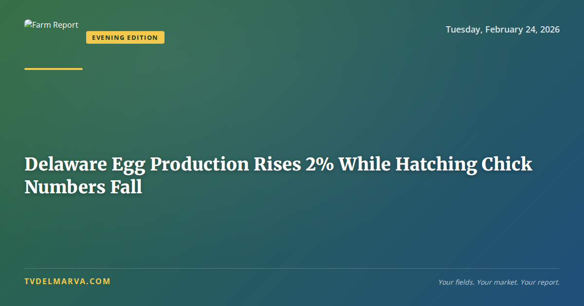 Delaware Egg Production Rises 2% While Hatching Chick Numbers Fall