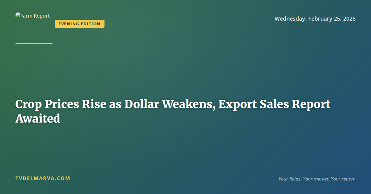 Crop Prices Rise as Dollar Weakens, Export Sales Report Awaited