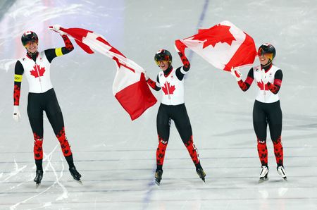 Canadian Women Defend Speed Skating Team Title at Winter Olympics
