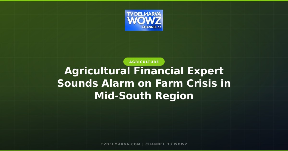 Agricultural Financial Expert Sounds Alarm on Farm Crisis in Mid-South Region