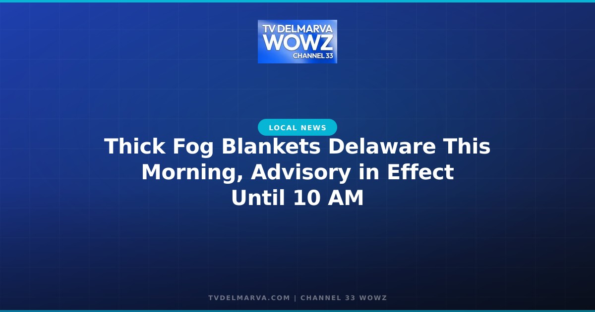 Thick Fog Blankets Delaware This Morning, Advisory in Effect Until 10 AM