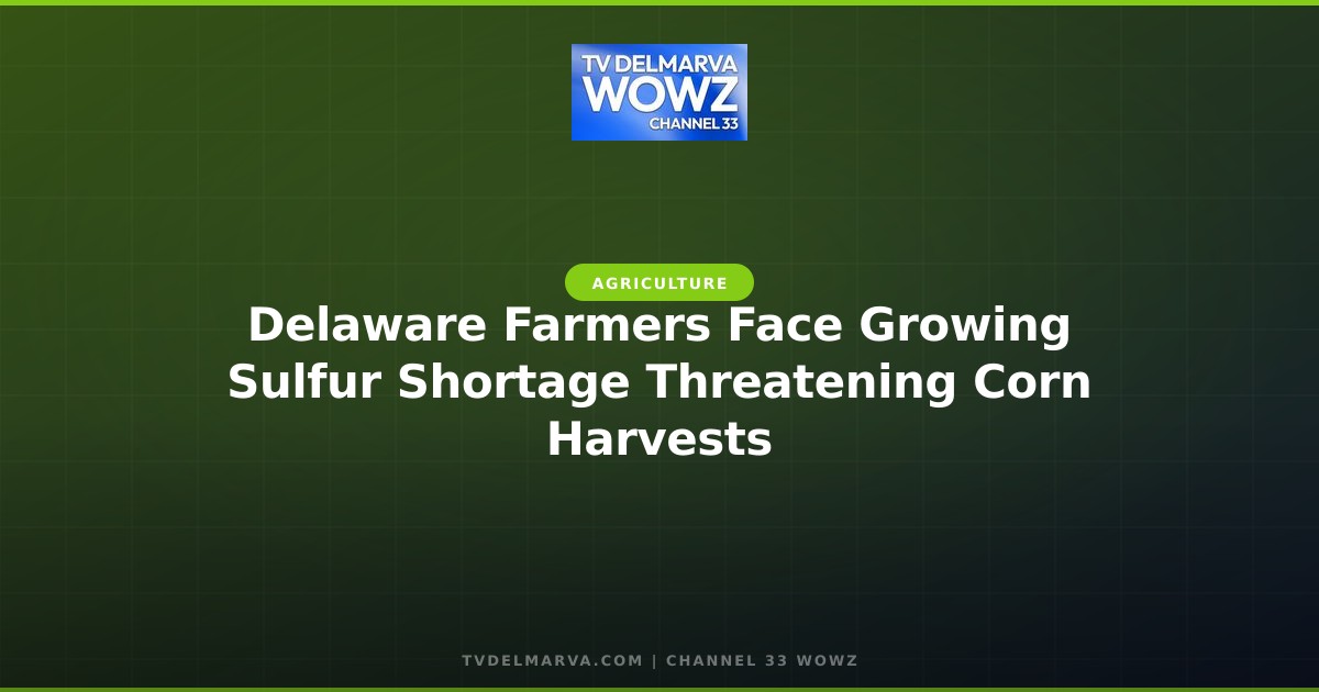 Delaware Farmers Face Growing Sulfur Shortage Threatening Corn Harvests