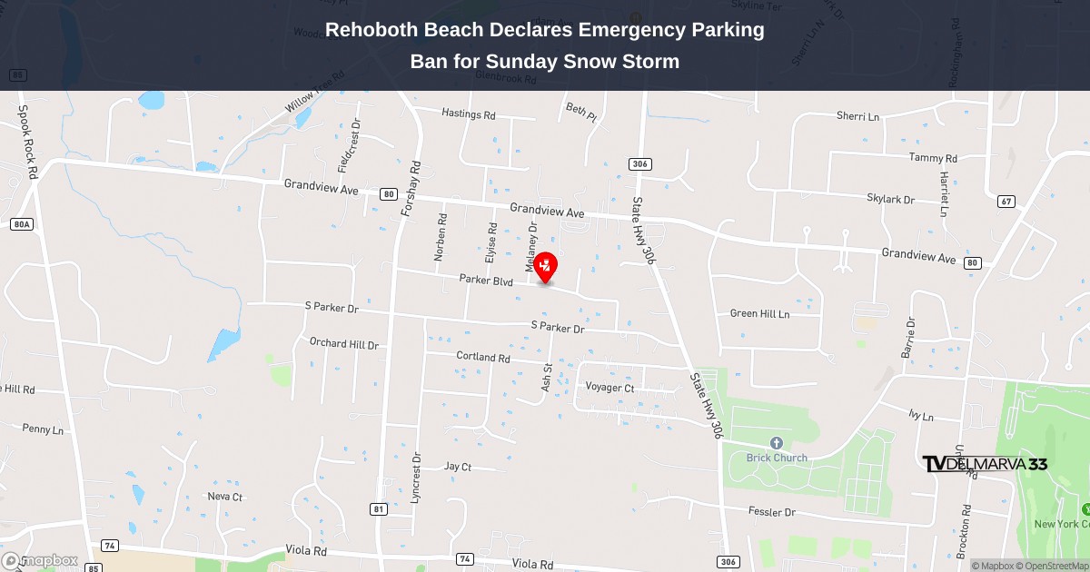 Rehoboth Beach Declares Emergency Parking Ban for Sunday Snow Storm