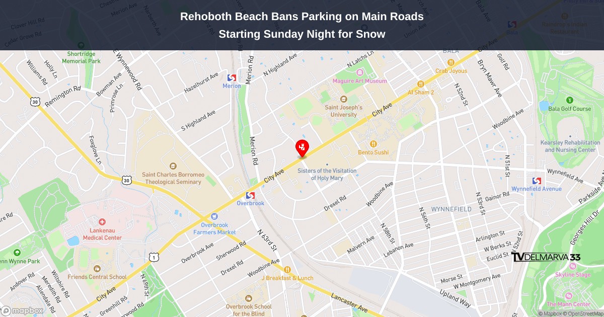 Rehoboth Beach Bans Parking on Main Roads Starting Sunday Night for Snow