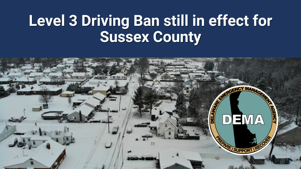 Sussex County Roads Remain Closed Under Level 3 Driving Ban