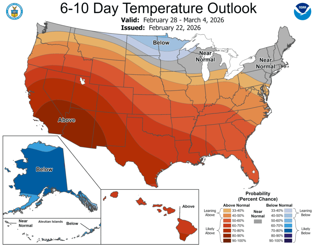 Extended Warm Weather Pattern Expected Across Most of US