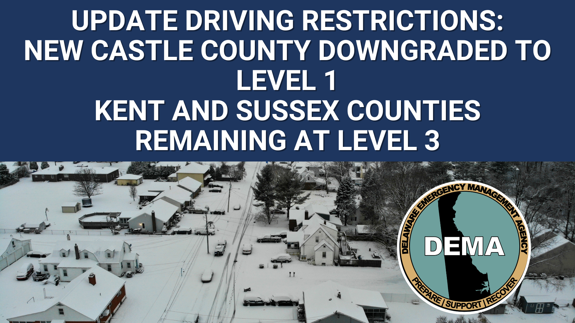 Delaware Eases Travel Restrictions in New Castle County, South Still Under Alert