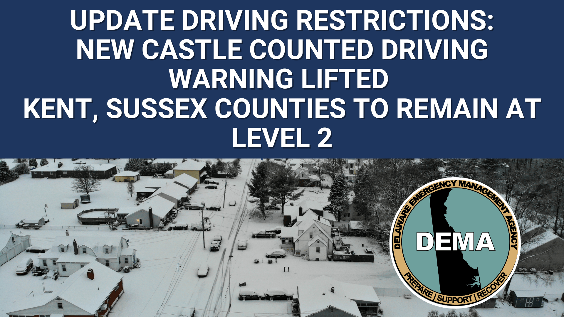New Castle County Driving Warning Canceled, Roads Still Hazardous