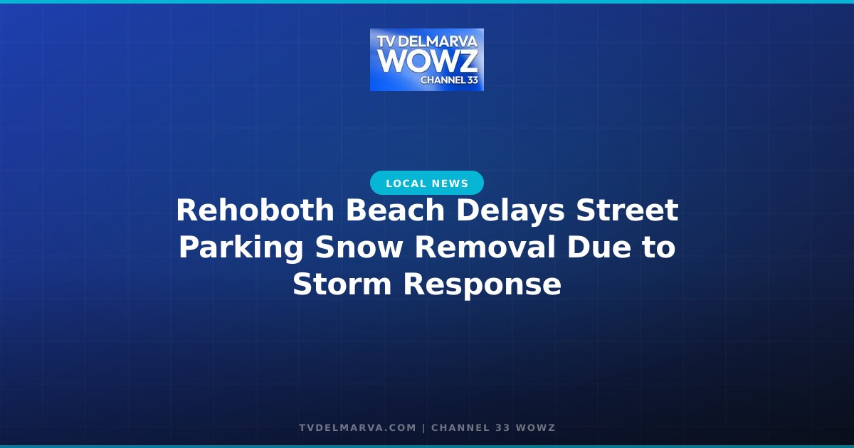 Rehoboth Beach Delays Street Parking Snow Removal Due to Storm Response