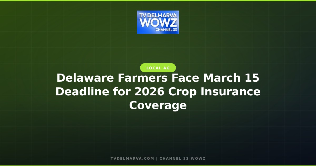 Delaware Farmers Face March 15 Deadline for 2026 Crop Insurance Coverage