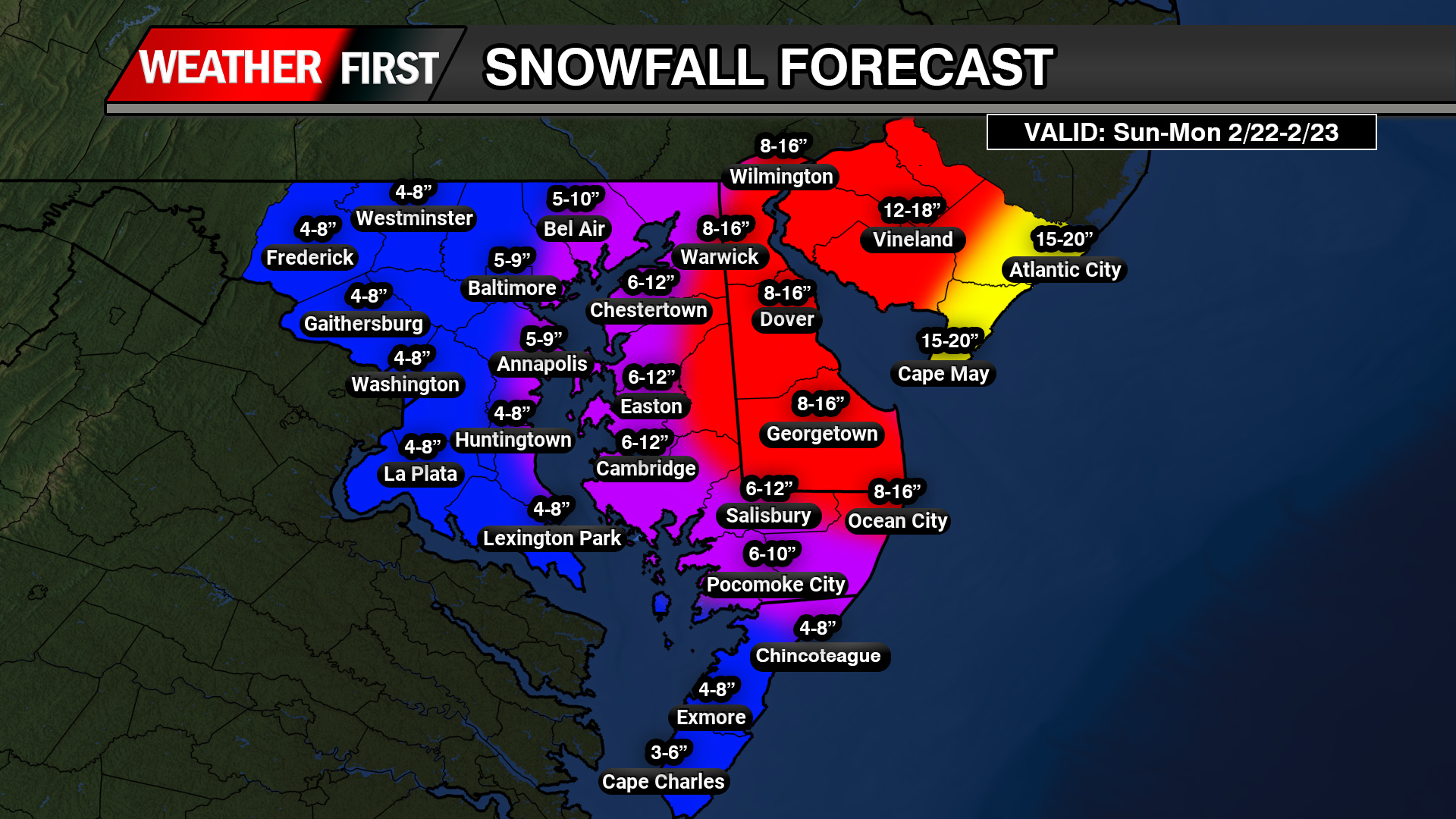 Major Nor’easter to Bring Blizzard Conditions to Delmarva Sunday into Monday