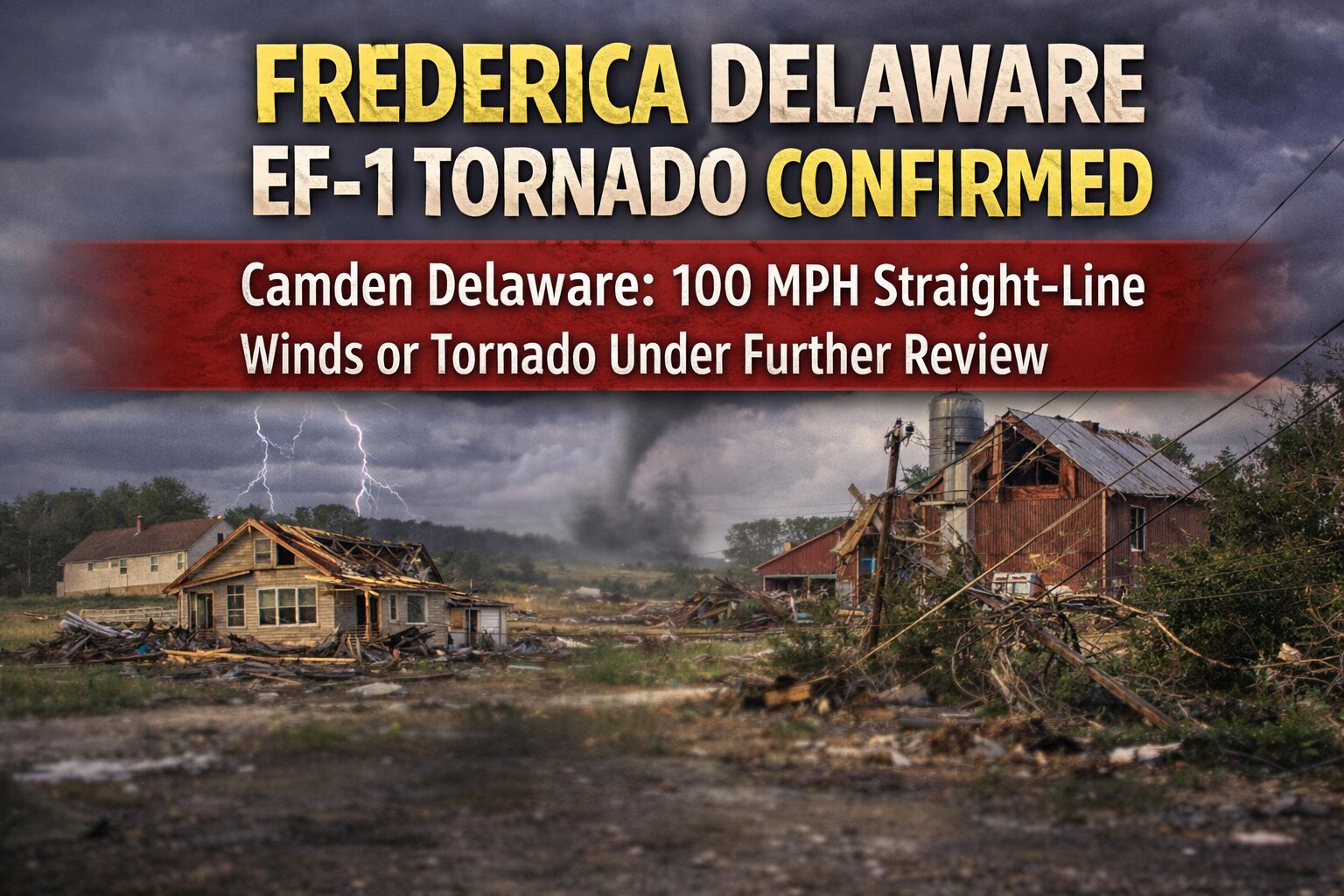 EF-1 Tornado Confirmed In Frederica Delaware Monday Night