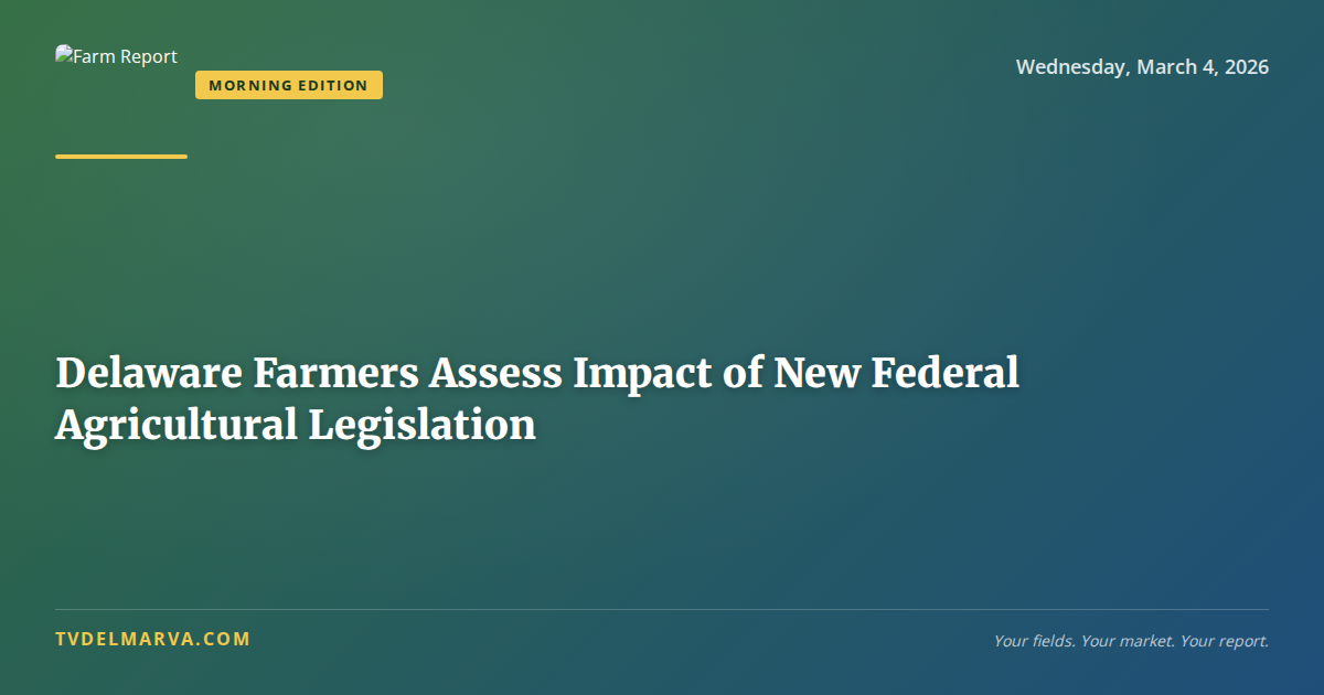 Delaware Farmers Assess Impact of New Federal Agricultural Legislation