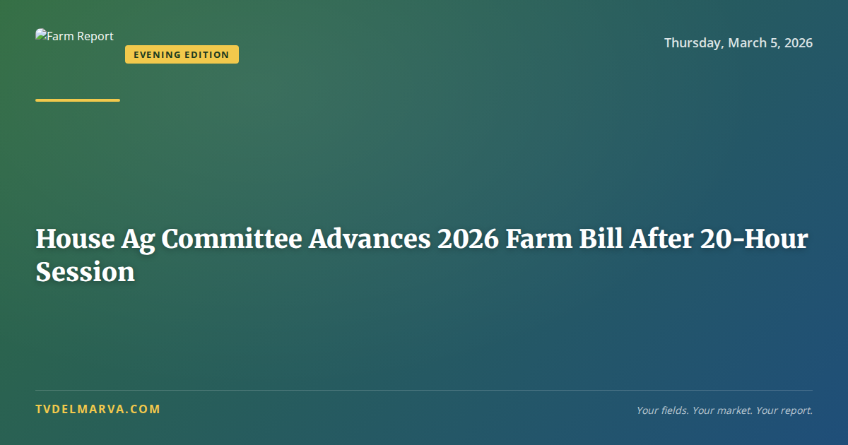House Ag Committee Advances 2026 Farm Bill After 20-Hour Session