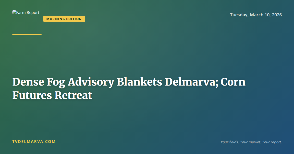Dense Fog Advisory Blankets Delmarva; Corn Futures Retreat