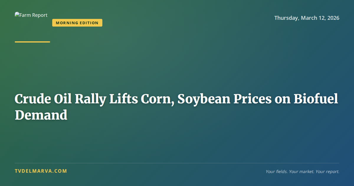 Crude Oil Rally Lifts Corn, Soybean Prices on Biofuel Demand