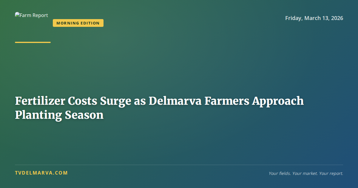 Fertilizer Costs Surge as Delmarva Farmers Approach Planting Season
