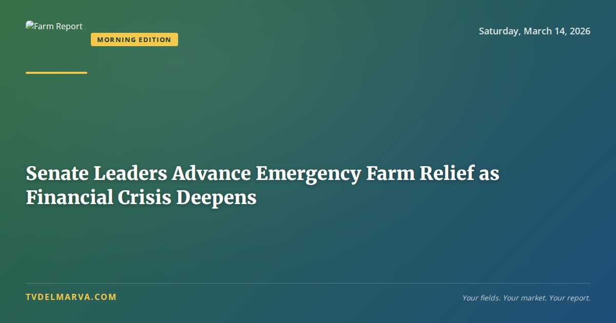 Senate Leaders Advance Emergency Farm Relief as Financial Crisis Deepens