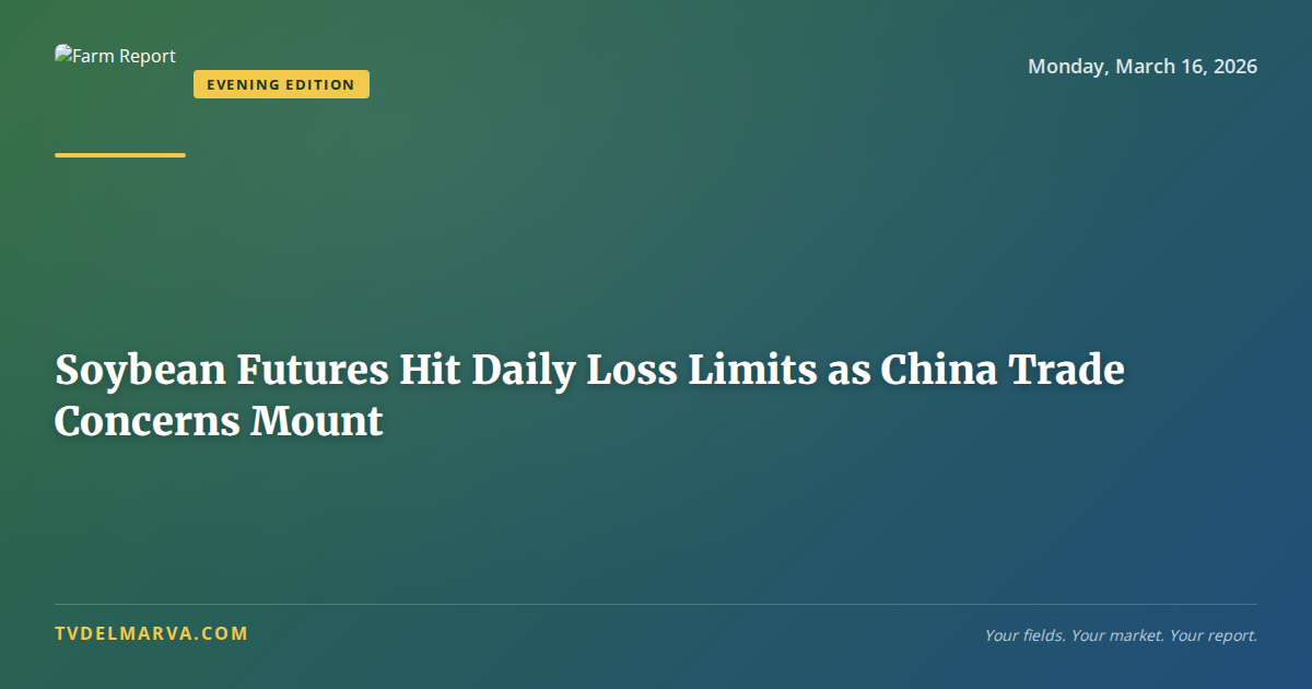 Soybean Futures Hit Daily Loss Limits as China Trade Concerns Mount