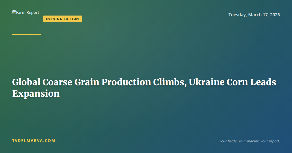 Global Coarse Grain Production Climbs, Ukraine Corn Leads Expansion