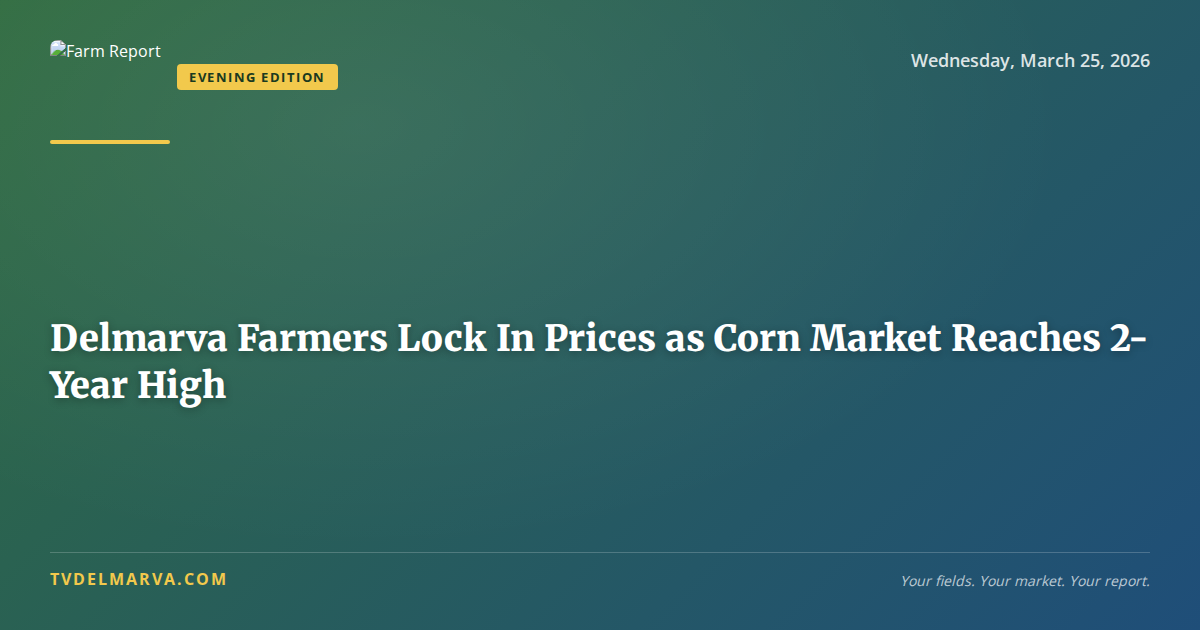 Delmarva Farmers Lock In Prices as Corn Market Reaches 2-Year High