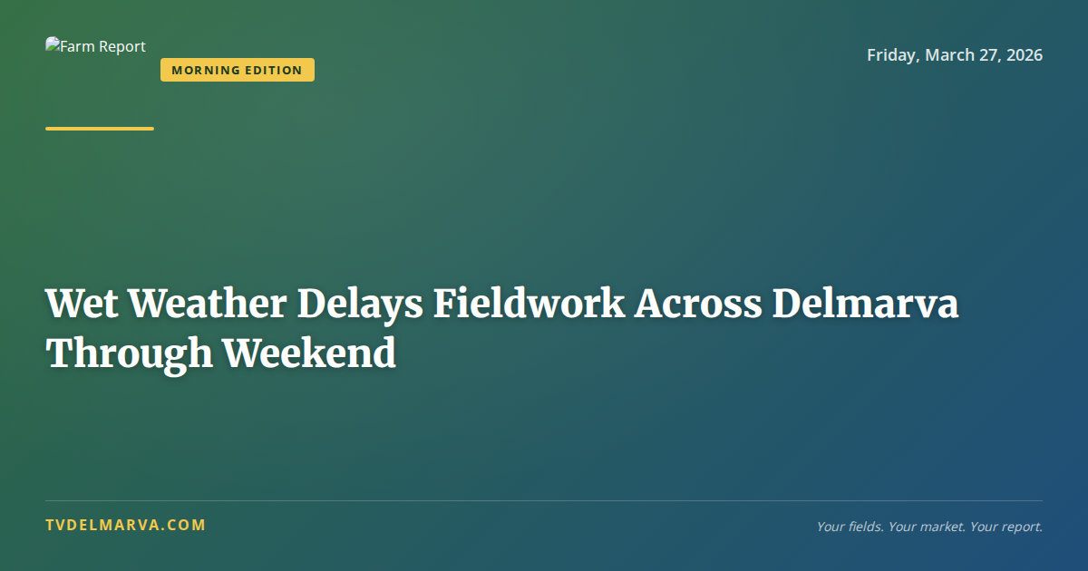 Wet Weather Delays Fieldwork Across Delmarva Through Weekend