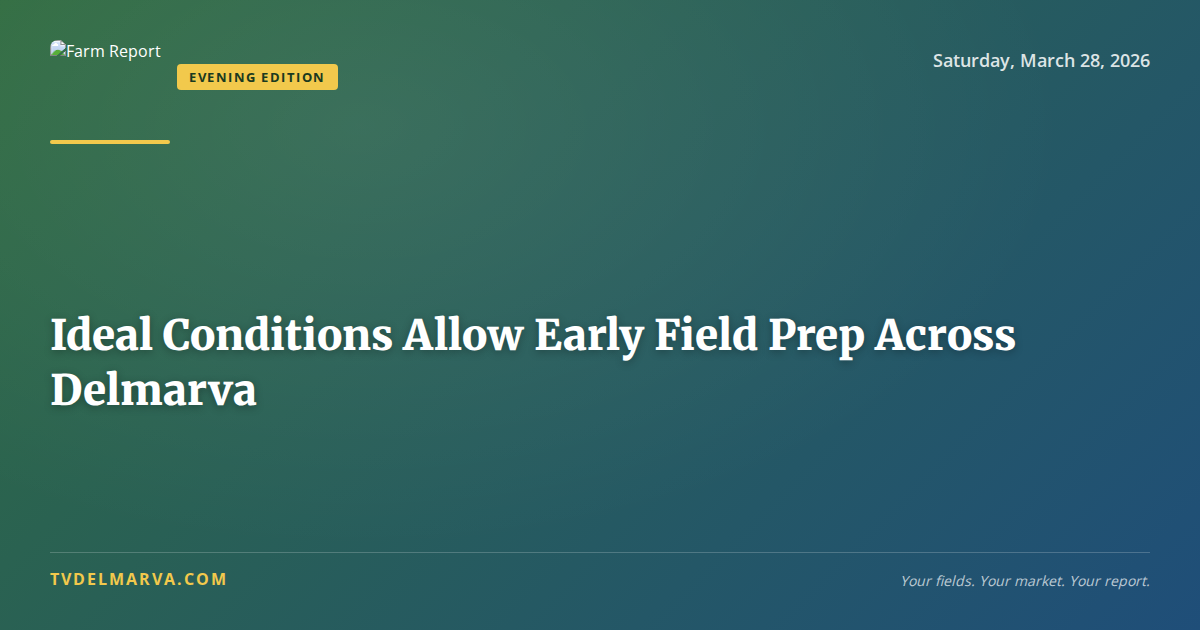 Ideal Conditions Allow Early Field Prep Across Delmarva
