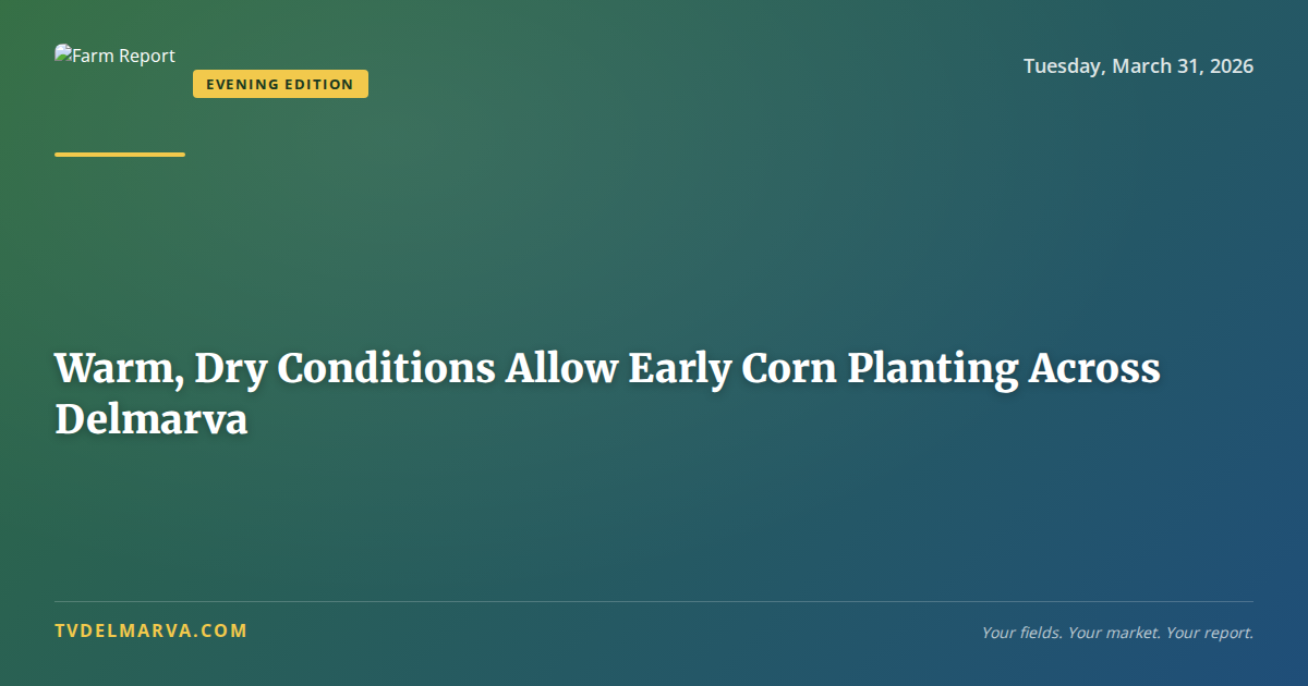 Warm, Dry Conditions Allow Early Corn Planting Across Delmarva