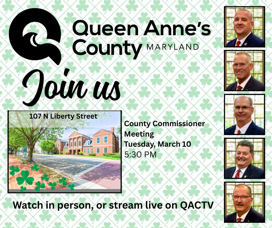Queen Anne’s County Commissioners Set to Meet Tuesday Evening