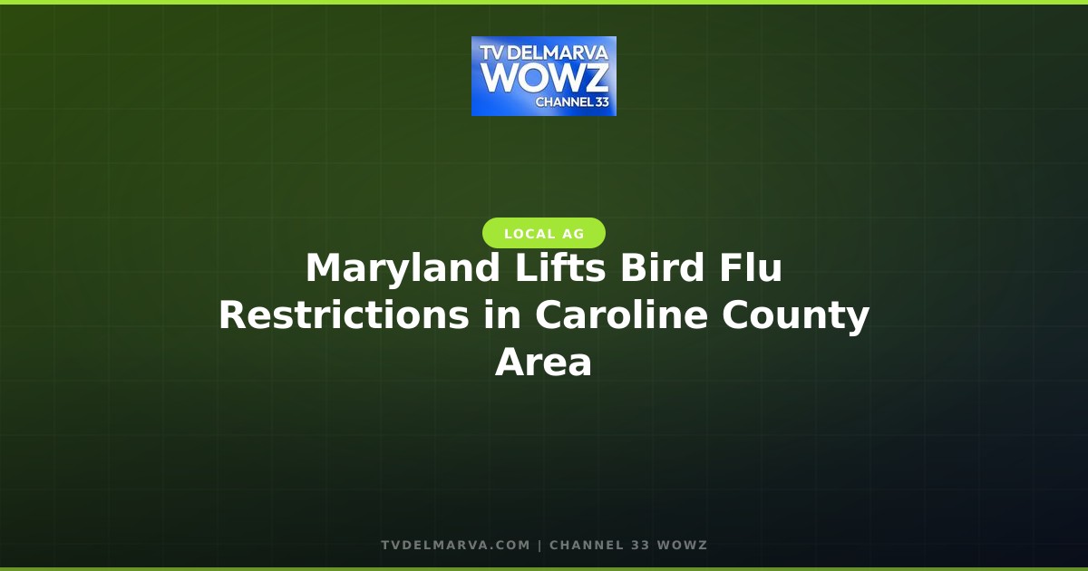 Maryland Lifts Bird Flu Restrictions in Caroline County Area