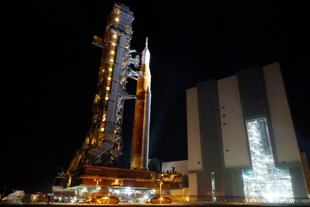 NASA Moves Repaired Moon Rocket Back to Launch Pad for April Mission