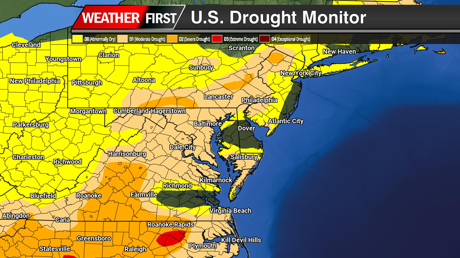 Drought Persists Across the Mid-Atlantic Despite Limited Improvement