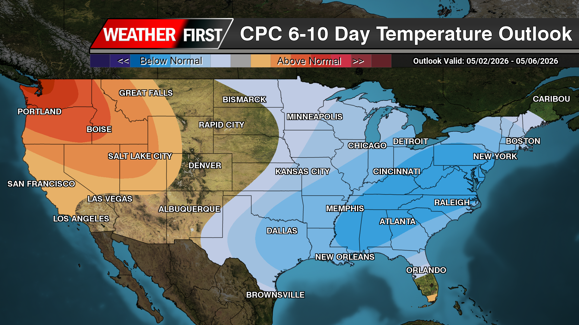 Cooler-Than-Average Pattern Expected Across Eastern U.S. Into Mid-May