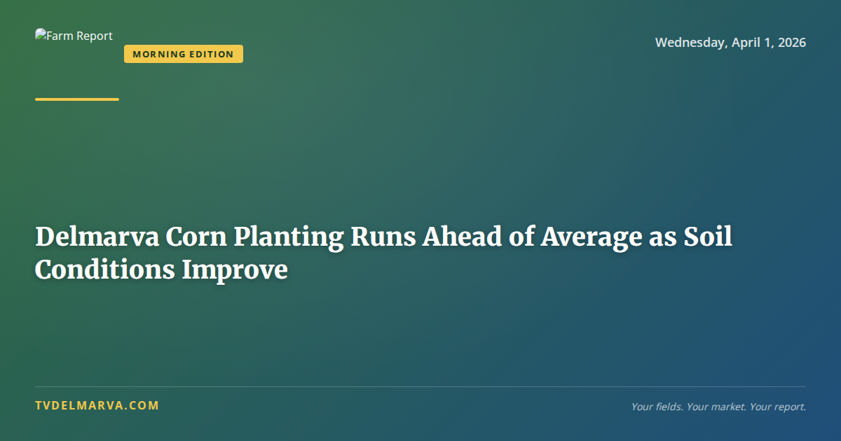 Delmarva Corn Planting Runs Ahead of Average as Soil Conditions Improve