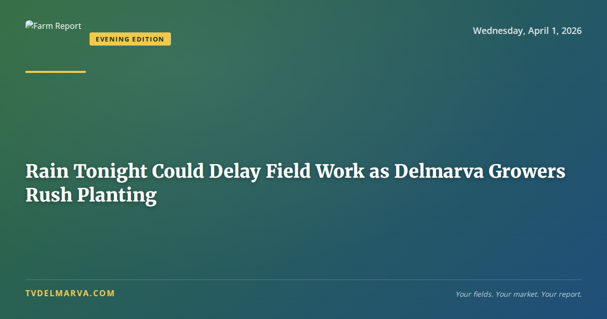 Rain Tonight Could Delay Field Work as Delmarva Growers Rush Planting