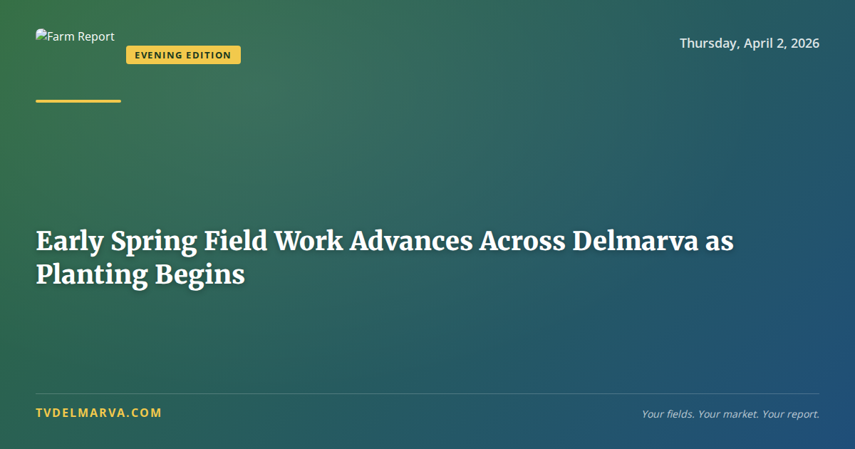 Early Spring Field Work Advances Across Delmarva as Planting Begins