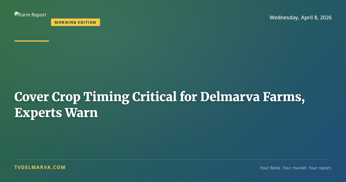 Cover Crop Timing Critical for Delmarva Farms, Experts Warn