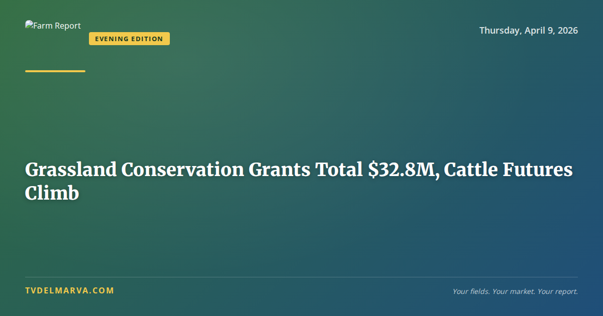 Grassland Conservation Grants Total 2.8M, Cattle Futures Climb