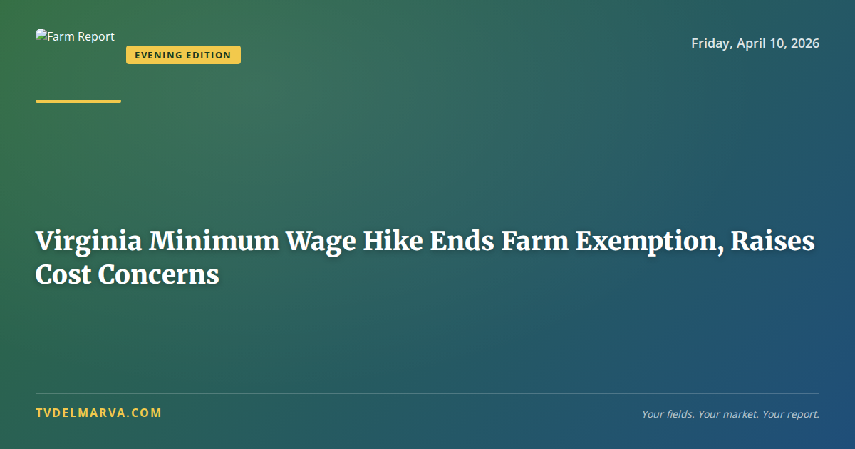Virginia Minimum Wage Hike Ends Farm Exemption, Raises Cost Concerns