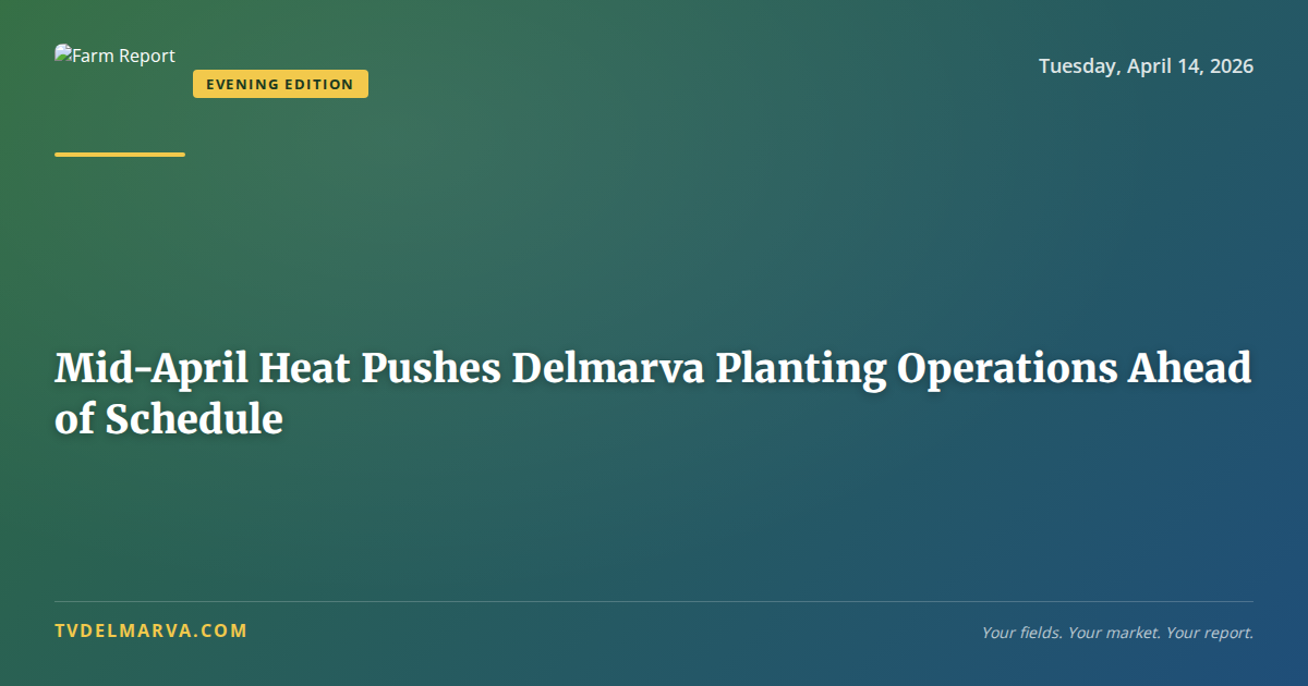 Mid-April Heat Pushes Delmarva Planting Operations Ahead of Schedule