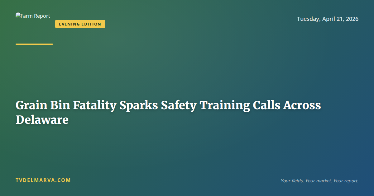Grain Bin Fatality Sparks Safety Training Calls Across Delaware