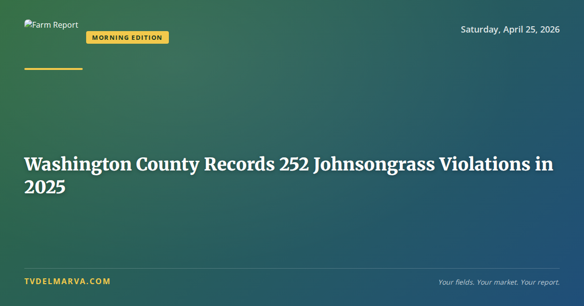 Washington County Records 252 Johnsongrass Violations in 2025
