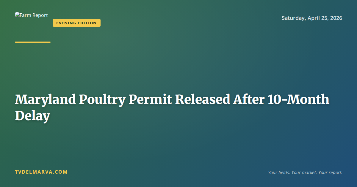 Maryland Poultry Permit Released After 10-Month Delay