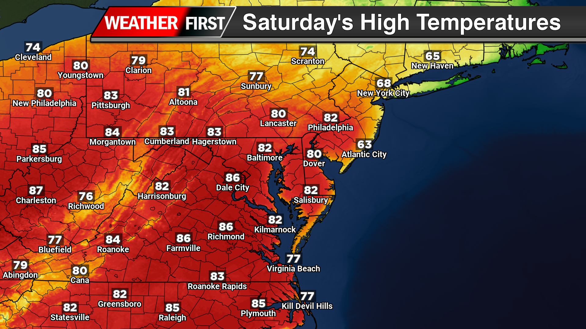 Weekend Warmth Ahead of Showers, Storms Across Delmarva; Cooler Pattern Returns Next Week