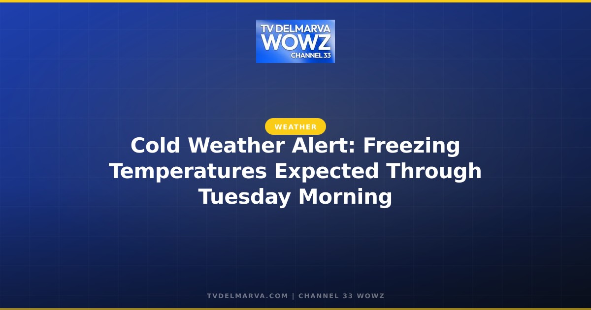 Cold Weather Alert: Freezing Temperatures Expected Through Tuesday Morning