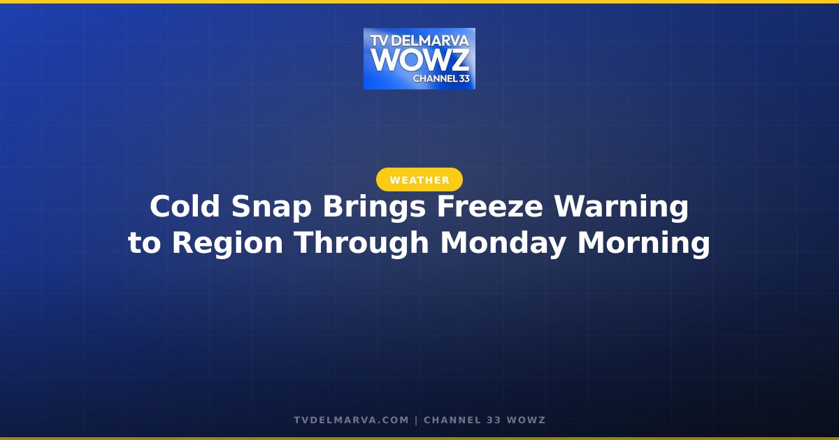 Cold Snap Brings Freeze Warning to Region Through Monday Morning