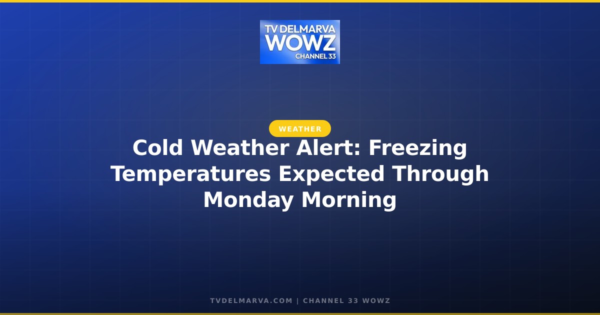 Cold Weather Alert: Freezing Temperatures Expected Through Monday Morning