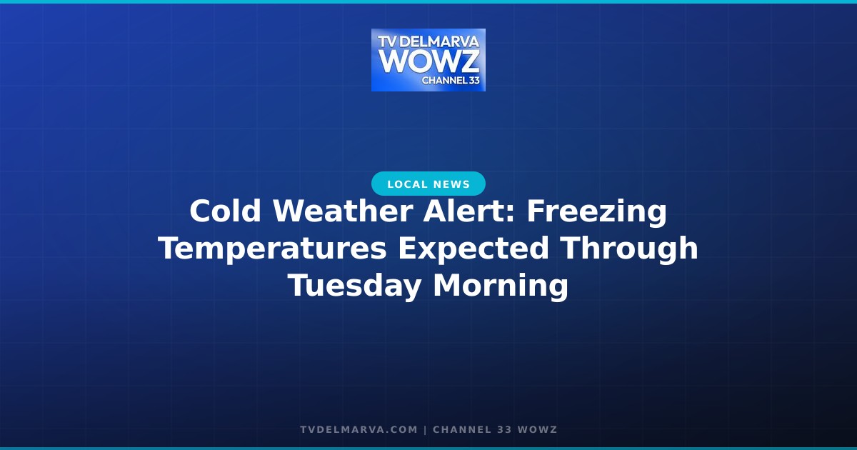 Cold Weather Alert: Freezing Temperatures Expected Through Tuesday Morning